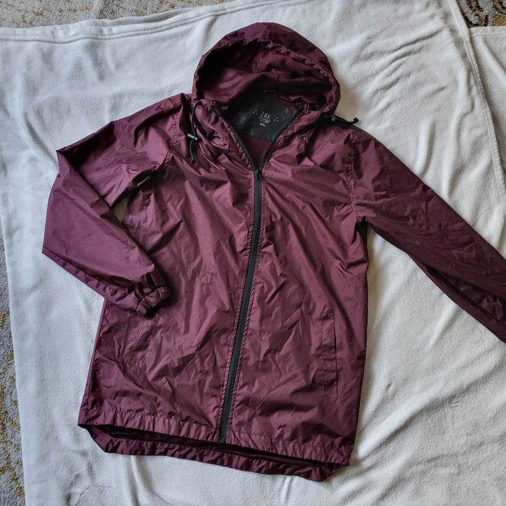 Z.A.K. jacket windbreaker maroon black men's size S